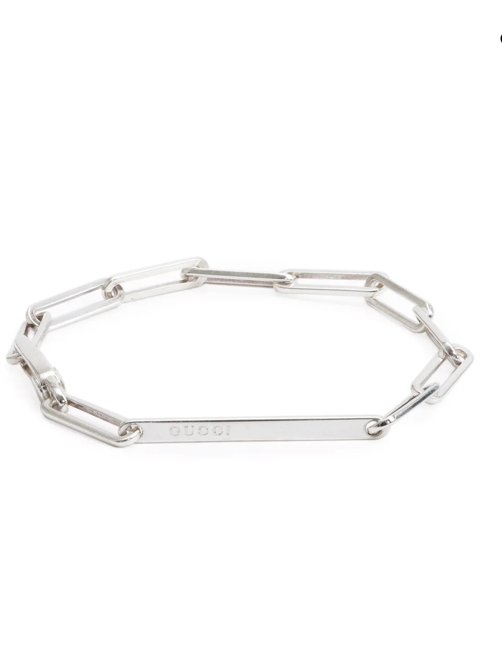 Gucci Sterling Silver ID Bar Bracelet with Paperclip chain - Picture 5 of 5
